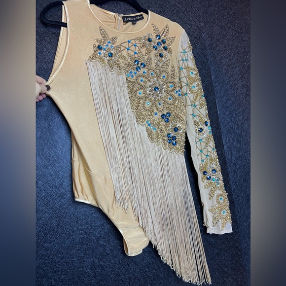 A Star Is Born Tall one shoulder Embellished Bodysuit with Fringe detail - Picture 3 of 5